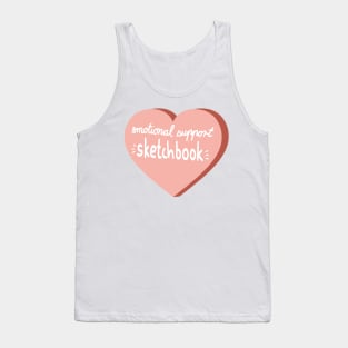 emotional support sketchbook calligraphy in a pink heart ( sketchbook decoration sticker ) Tank Top